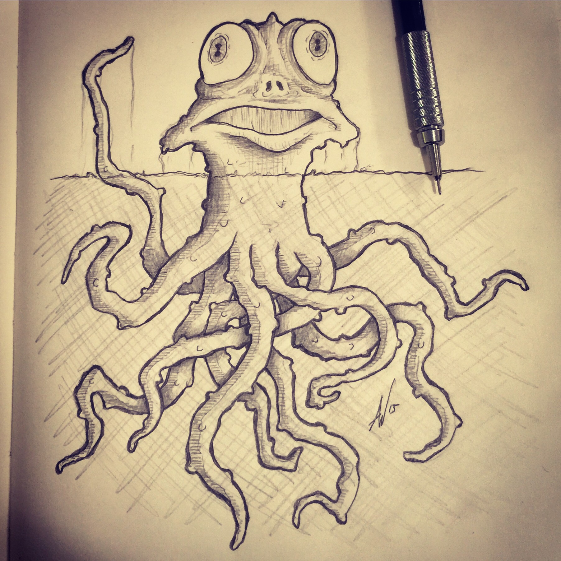 Daily Drawing: Tentacles From the Deep