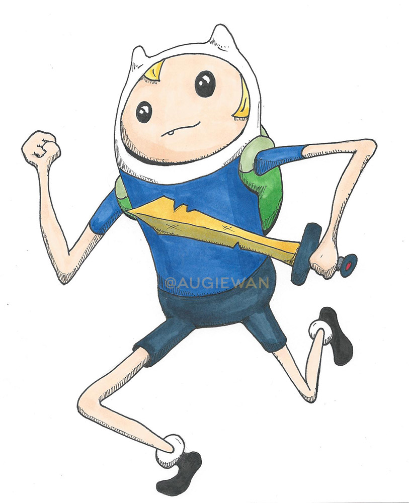 Finn the Human is Ready For Action! - Copic Marker Illustration