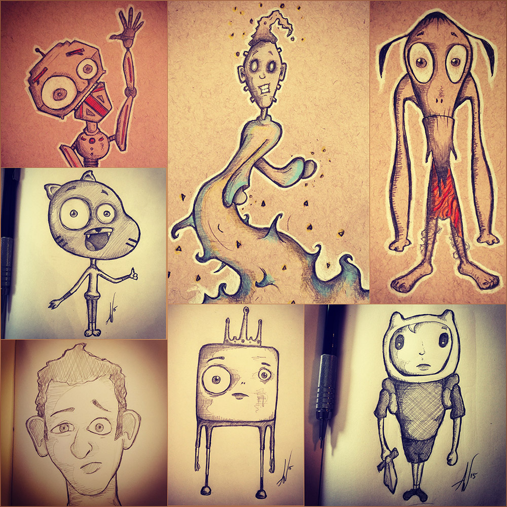 Aliens, Creatures, Finn, Gumball and a robot!
